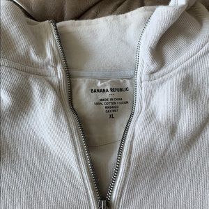 Off white banana republic cotton zip sweater